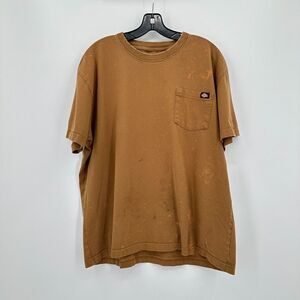 Dickies Basic T-shirt Mens XL Brown Skateboarding Utility Heavyweight Pocket Tee